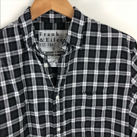 New Frank & Eileen Black Plaid Luke Shirt S - Picture 4 of 8